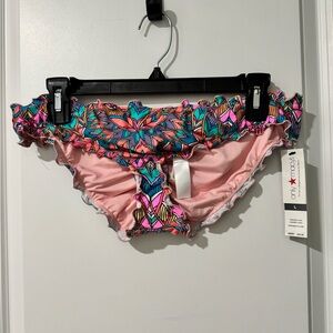 Macy's Pink Ruffled Bikini Bottoms